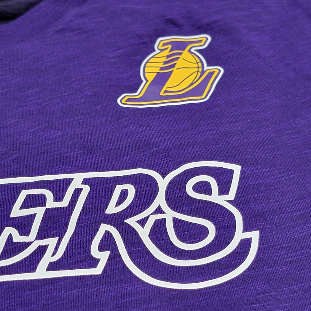 LA Lakers Dri-FIT T-Shirt Men's Medium Nike Purple NBA Basketball Athletic Tee - Picture 4 of 9
